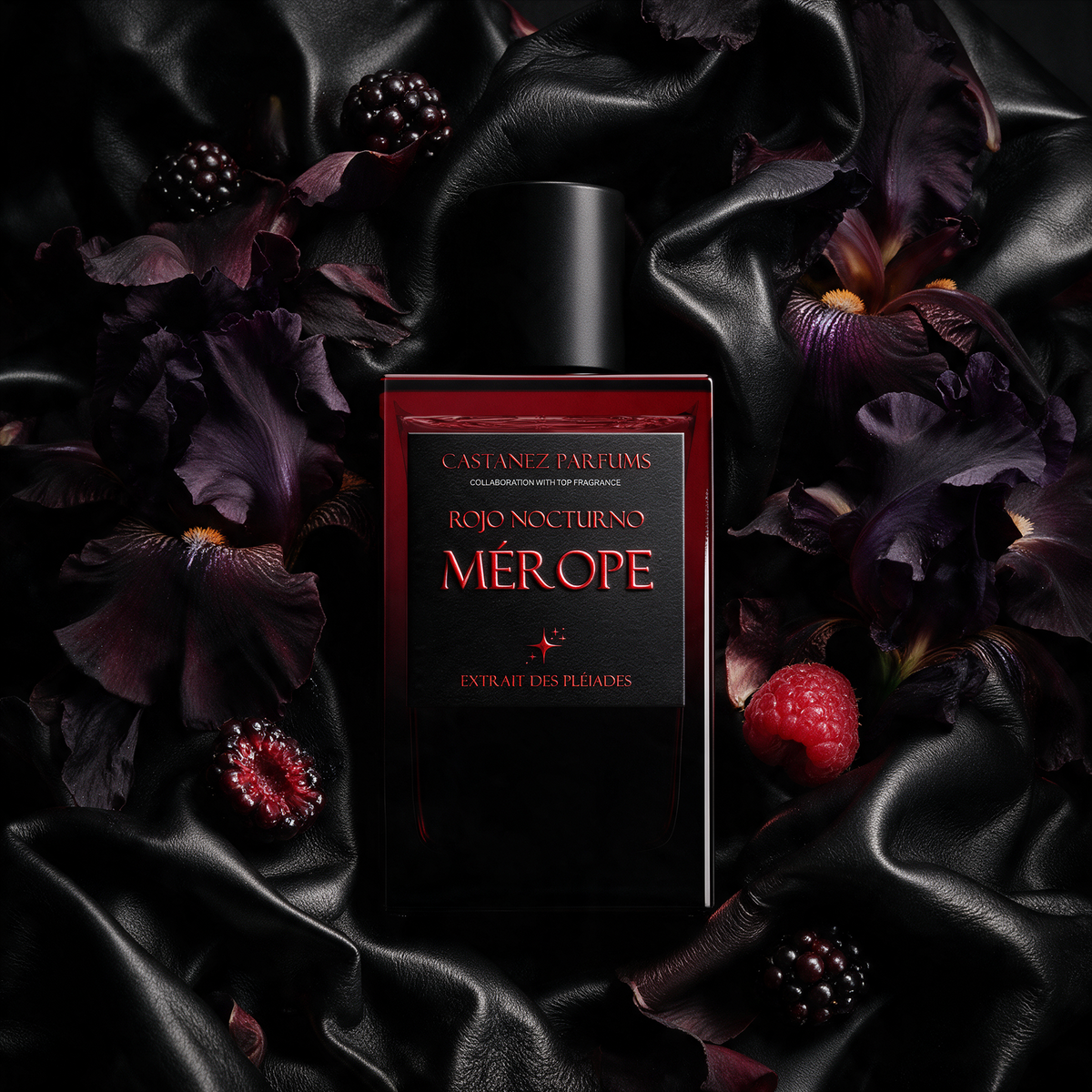 ROJO NOCTURNO – MÉROPE de Castanez Parfums, imagen editorial de la fragancia
